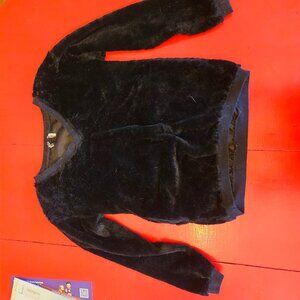 Black faux fur sweater